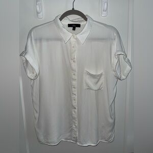 Lulu's White Button Down T-Shirt Small